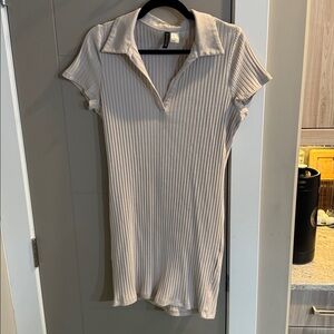 H&M Divided Beige Ribbed Dress